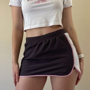 Tennis Skirt with Shorts Grey White Pink